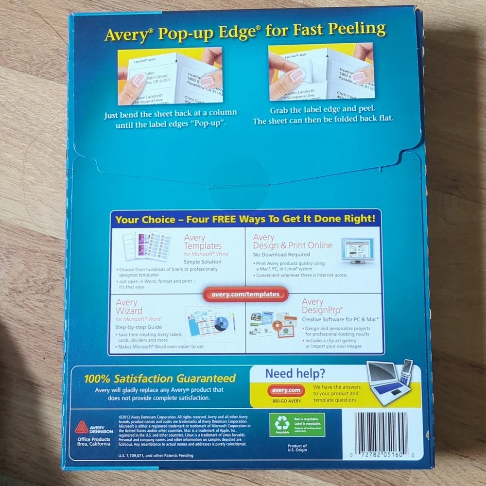 Brand new Avery easy peel address labels
